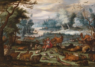 Orpheus bezaubert Bäume und Tiere von Unbekannt Unbekannt